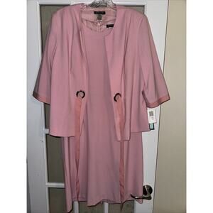 BAHARI Womens 16 Dress Set 2 Piece Pink Jacket Ribbon Ladies